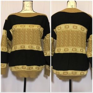 Carroll Elegance Women’s Pullover Gold/Black Top M
